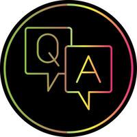 Question And Answer Line Gradient Due Color Icon vector