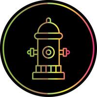 Fire Hydrant Line Gradient Due Color Icon vector