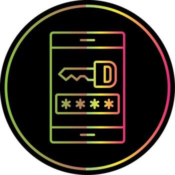 contraseña línea degradado debido color icono vector