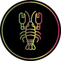 Lobster Line Gradient Due Color Icon vector