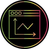 Line Chart  Line Gradient Due Color Icon vector