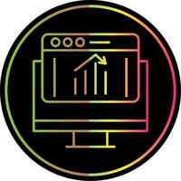 Down Line Gradient Due Color Icon vector