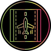 Landing Airplane Line Gradient Due Color Icon vector