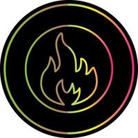 Flame Line Gradient Due Color Icon vector