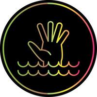 Drowning Line Gradient Due Color Icon vector