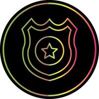 Police Badge Line Gradient Due Color Icon vector