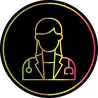 Female Doctor Line Gradient Due Color Icon vector