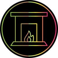 Fireplace Line Gradient Due Color Icon vector