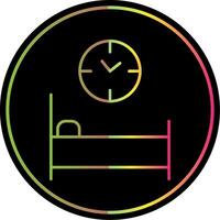Bed Time Line Gradient Due Color Icon vector