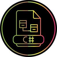 C Sharp Line Gradient Due Color Icon vector