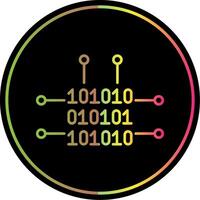 Binary Code Line Gradient Due Color Icon vector