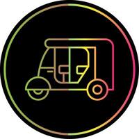 Rickshaw Line Gradient Due Color Icon vector