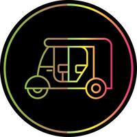 Rickshaw Line Gradient Due Color Icon vector