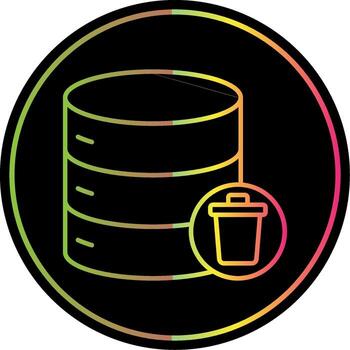 Eliminar datos línea degradado debido color icono vector