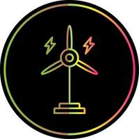 Eolic Turbine Line Gradient Due Color Icon vector