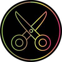 Scissors Line Gradient Due Color Icon vector