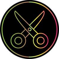 Scissors Line Gradient Due Color Icon vector