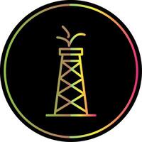 Oil Tower Line Gradient Due Color Icon vector