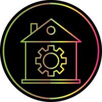 Home Setting Line Gradient Due Color Icon vector