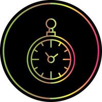 Pocket Watch Line Gradient Due Color Icon vector