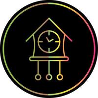 Cuckoo Clock Line Gradient Due Color Icon vector