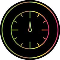 reloj línea degradado debido color icono vector