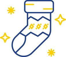 Sock Line Two Color Icon vector