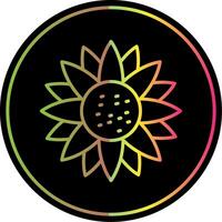 Sunflower Line Gradient Due Color Icon vector