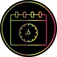 hora y fecha línea degradado debido color icono vector