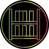 Bookshelf Line Gradient Due Color Icon vector