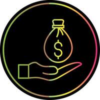 Payment Line Gradient Due Color Icon vector