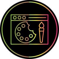 Paint Line Gradient Due Color Icon vector
