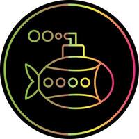 submarino línea degradado debido color icono vector