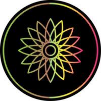 Sunflower Line Gradient Due Color Icon vector