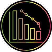 Decrease Line Gradient Due Color Icon vector