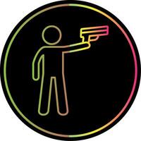 Policeman Holding Gun Line Gradient Due Color Icon vector