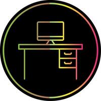 escritorio línea degradado debido color icono vector