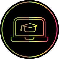 Online Learning Line Gradient Due Color Icon vector