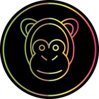 Monkey Line Gradient Due Color Icon vector