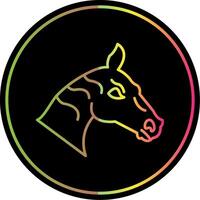 Horse Line Gradient Due Color Icon vector