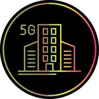 Building Line Gradient Due Color Icon vector