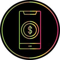 Dollar Line Gradient Due Color Icon vector
