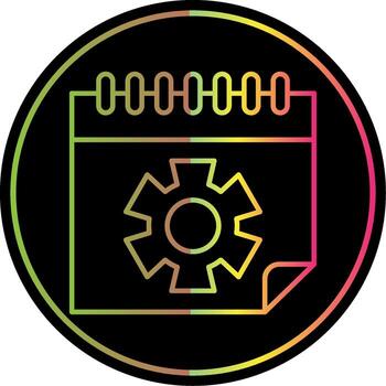 calendario línea degradado debido color icono vector