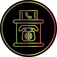 Telephone Booth Line Gradient Due Color Icon vector