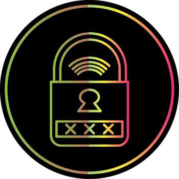 Smart Lock Line Gradient Due Color Icon vector