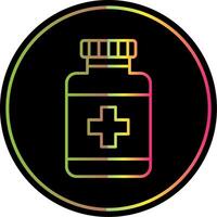 Medicine Bottle Line Gradient Due Color Icon vector