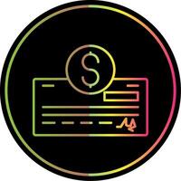 Pay Check Line Gradient Due Color Icon vector