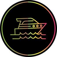 Speed Boat Line Gradient Due Color Icon vector