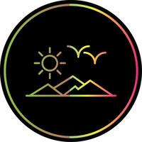 Mountain View Line Gradient Due Color Icon vector