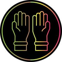 Protective Gloves Line Gradient Due Color Icon vector